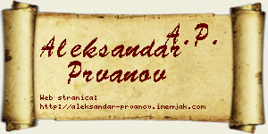 Aleksandar Prvanov vizit kartica